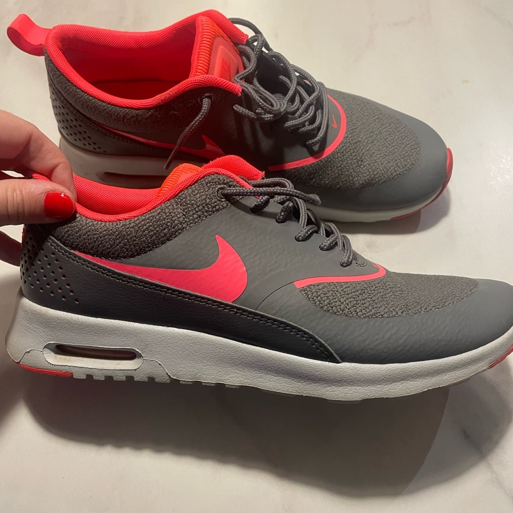 Gray and Neon Pink Nikes - Size 9